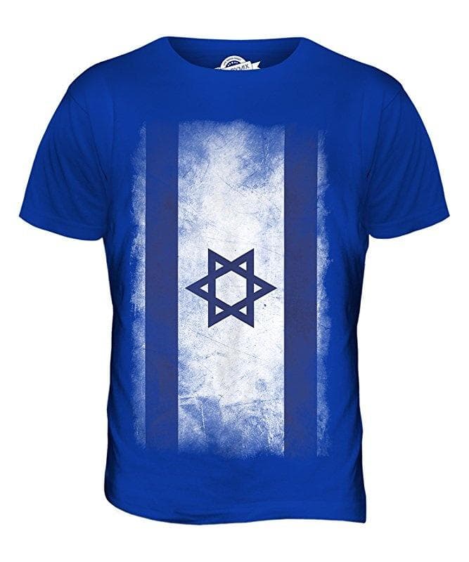 Israel Faded Flag T Shirt Top T-Shirt s Short Sleeve T Shirt Cool Graphic Tshirt Shirt L