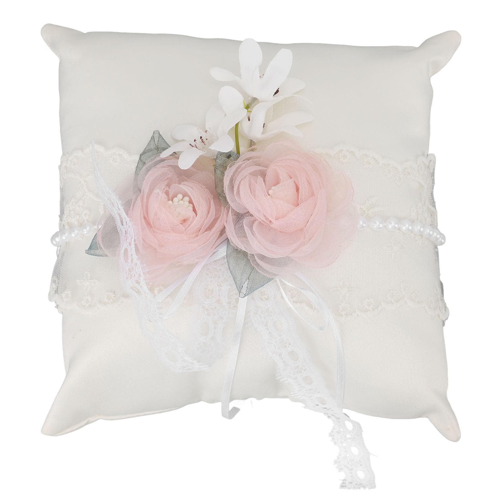 Mini Wedding Pillow Flower Decorative Wedding Engagement Display Bearer Pillow for Ceremony