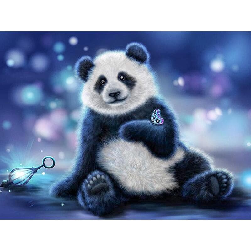 DIY Diamond Painting Animal Cross Stitch Mosaic diamond embroidery Cute Panda Home decor 20X30CM green