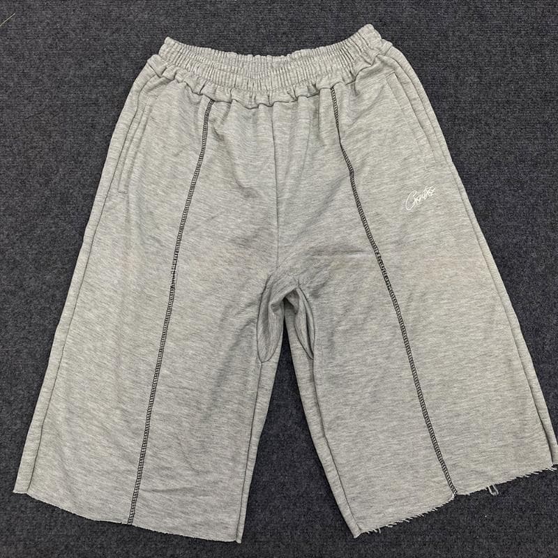 European and American letter embroidery loose street sports casual shorts S gray