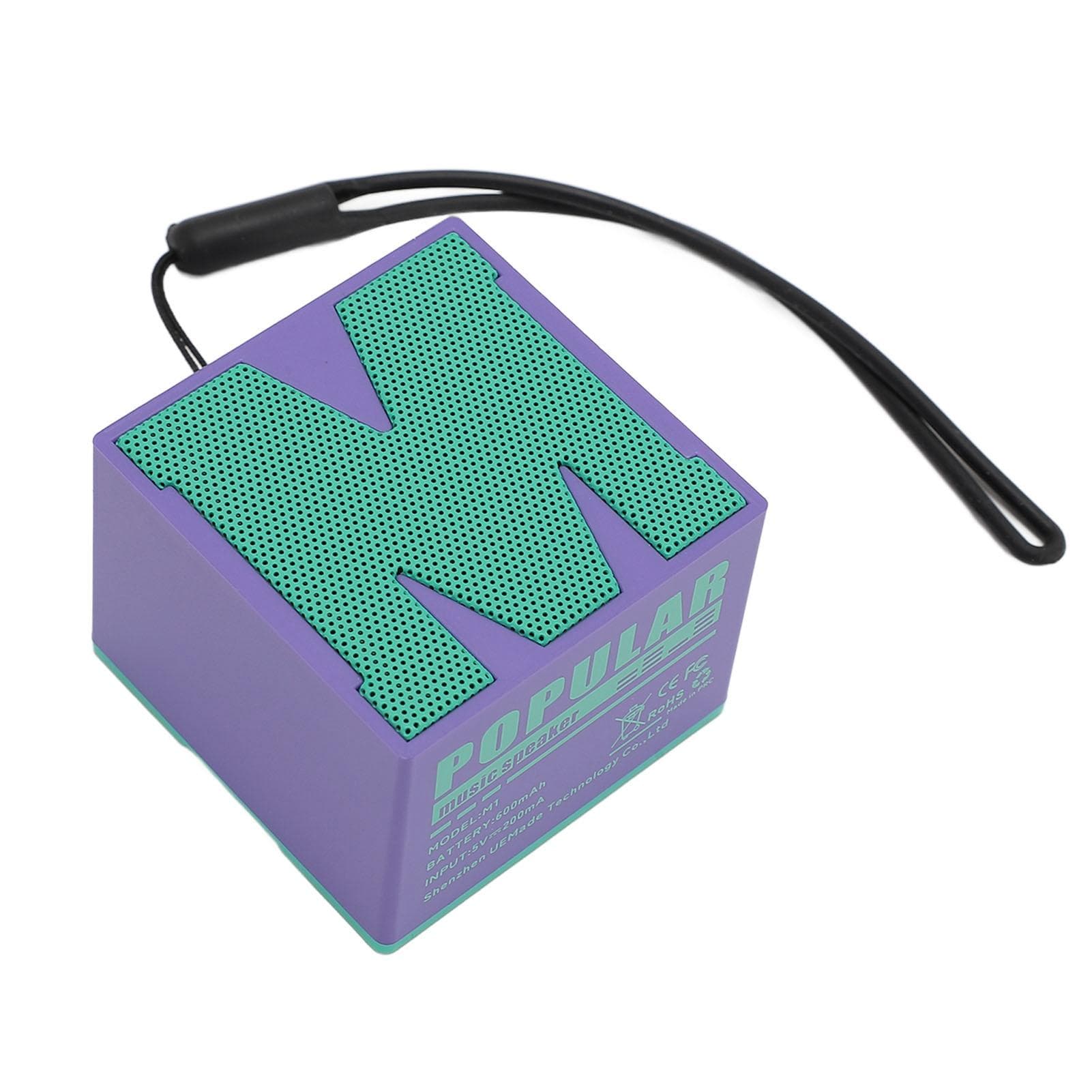 Wireless Miniature Bluetooth 5.4 Speaker IP54 Water Proof 6 Hours Playtime Noise Reduction Lanyard purple