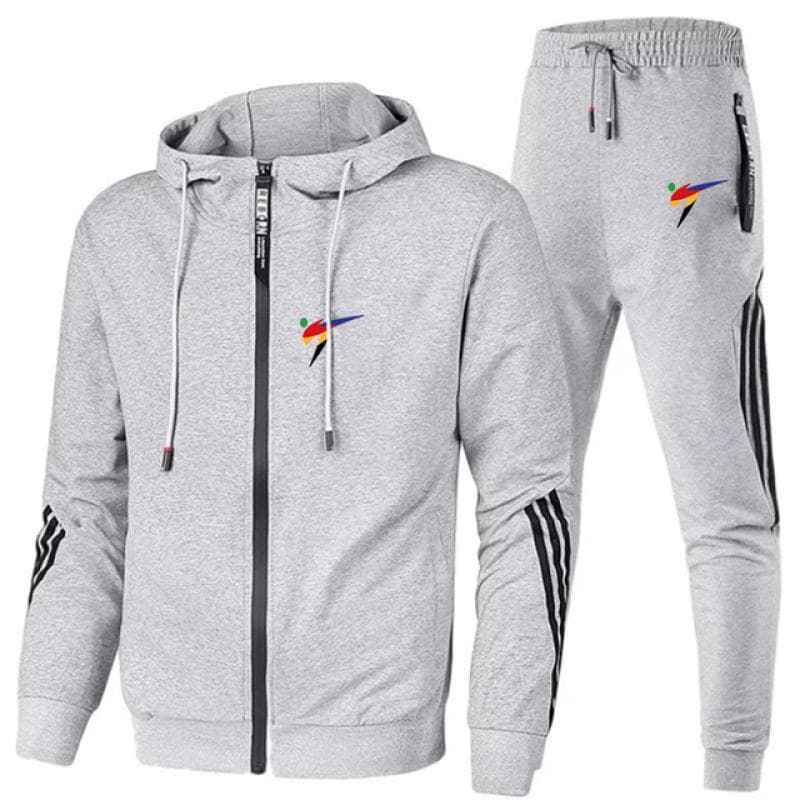 WTF World Taekwondo Federation Print Casual Sportswear Suit Mens Hoodie and Trousers Two-piece Zipper Sweatshirt Sweatpants Suit XXL