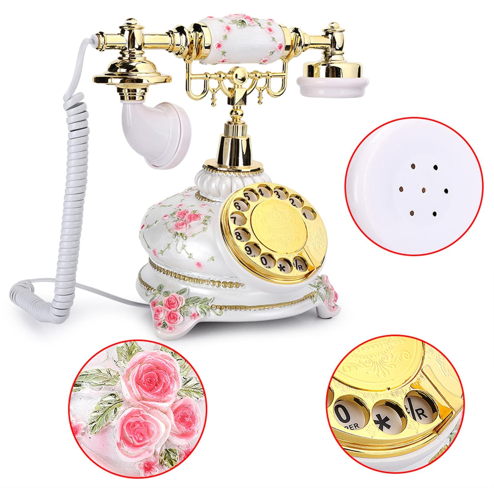 Rotating Disk Antique Telephones Phone Retro Country Style Vintage Handset Landline Phone