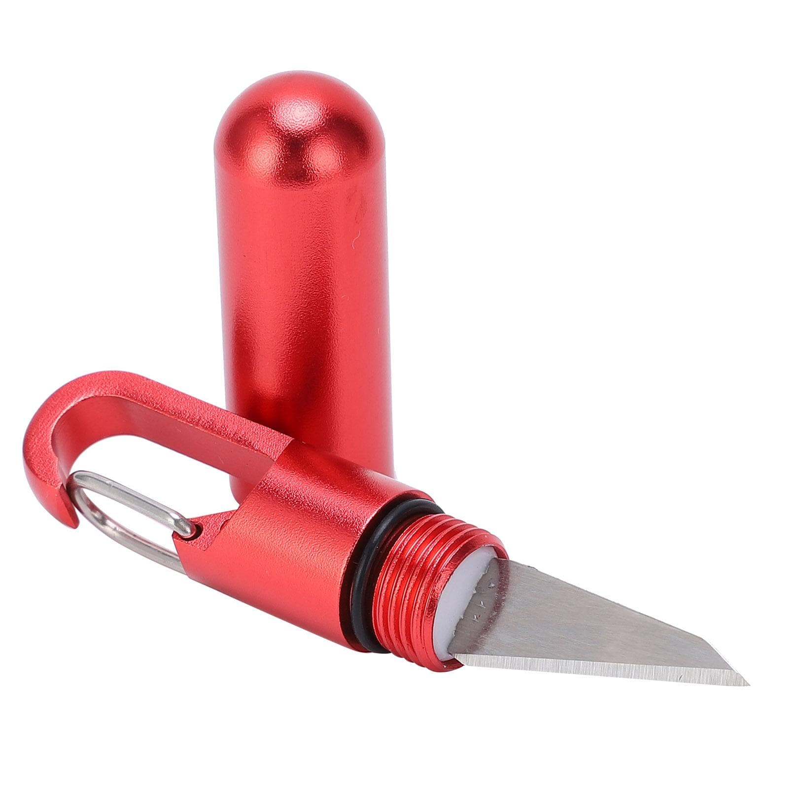 Tiny Cutting Tool Multifunction EDC Portable Key Ring Pendant Tool Mini Capsule Knife(Red )