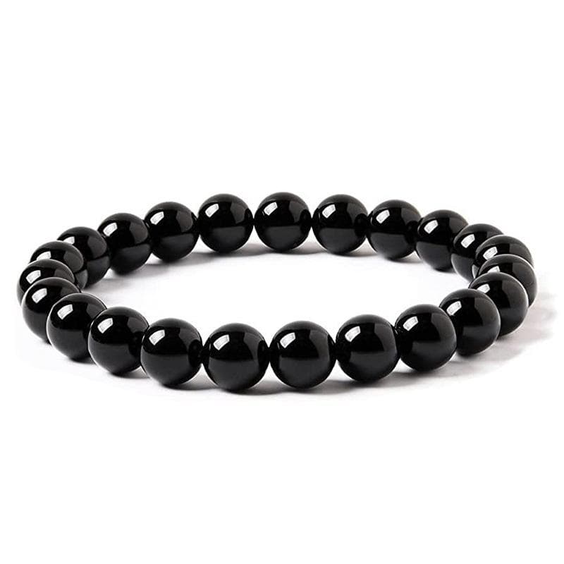 Natural Black Obsidian Stone Bracelet Promote Blood Circulation Relax Anxiety Relief Healthy Weight Loss Bracelets Women Men black