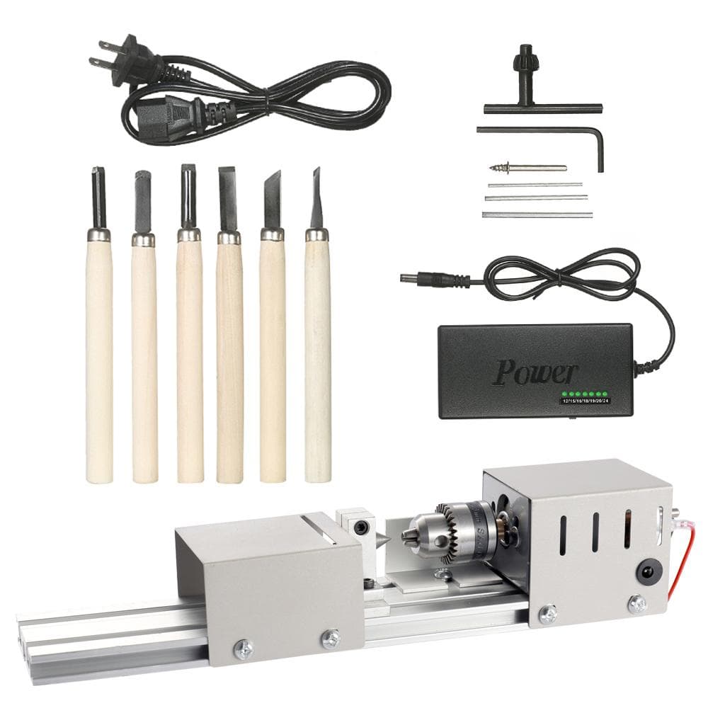 Beads Grinding and Polishing Machine Mini Lathe DIY Woodworking Craft Rotary Machine US Plug