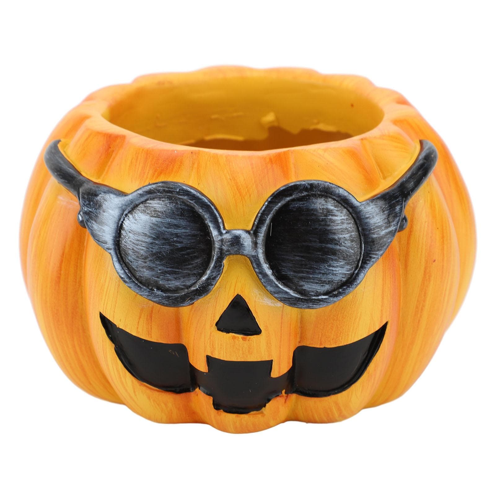 Resin Pumpkin Planter Pot Succulent Planter Cute Pumpkin Face Planter Orange Pumpkin Vase for