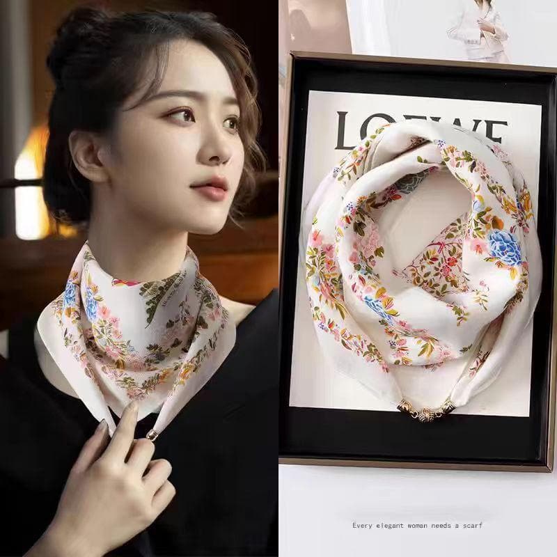 High-End Women's Magnetic Triangle Scarf for Autumn/Winter In Cotton & Linen