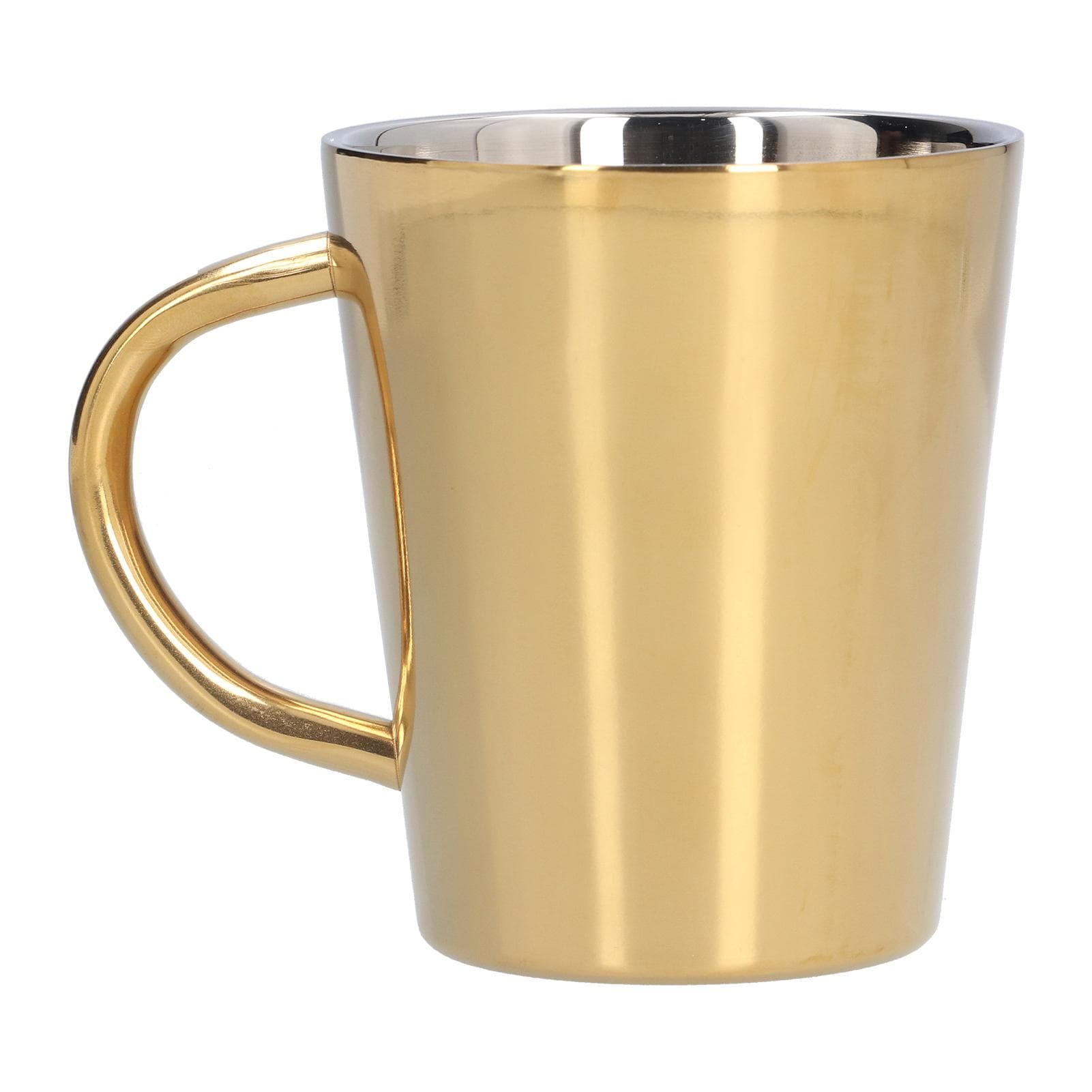 300ml Water Cup with Handle 304 Stainless Steel Heat Insulation Coffee Mug for Office HomeGold gold