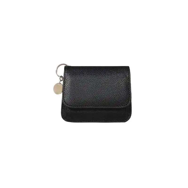 Genuine Popular Women's Coin Purse Genuine Leather Wallets Women Men Wallet Short Small Blocking Card Holder Wallets black