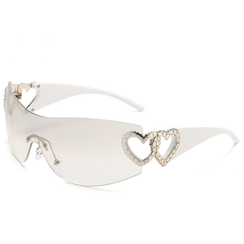 Fashion Love Sunglasses Luxury Designer PC Sunscreen Frameless Y2K Women Future Style Sun Glasses Lentes De Sol Mujer