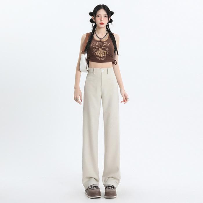 Design-sensing Loose Taro Purple Pants for Women's New High-waisted Drooping Niche Straight-leg Pants Casual Wide-leg Pants XL