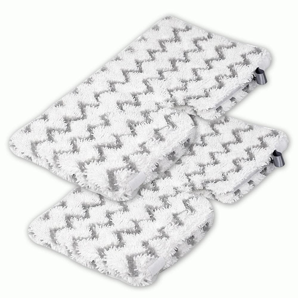 Set of 4 Microfiber Steam Mop Replacement Pads Mop Accessories Rectangular Washable Replacement 2 PCS grey