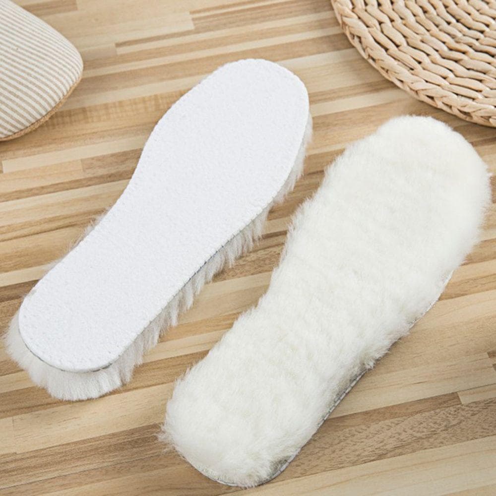 1 Pair Imitation wool material Insoles Winter Thick Cashmere Thermal Insoles for Shoes Inner Soles for Snow Boots 44 white