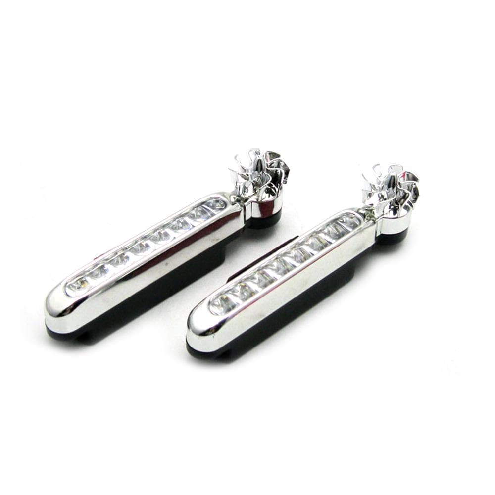2Pcs Car Daytime Running Light 8 Leds Wind Energy Powered Fog Lamp Auto Universal Waterproof white