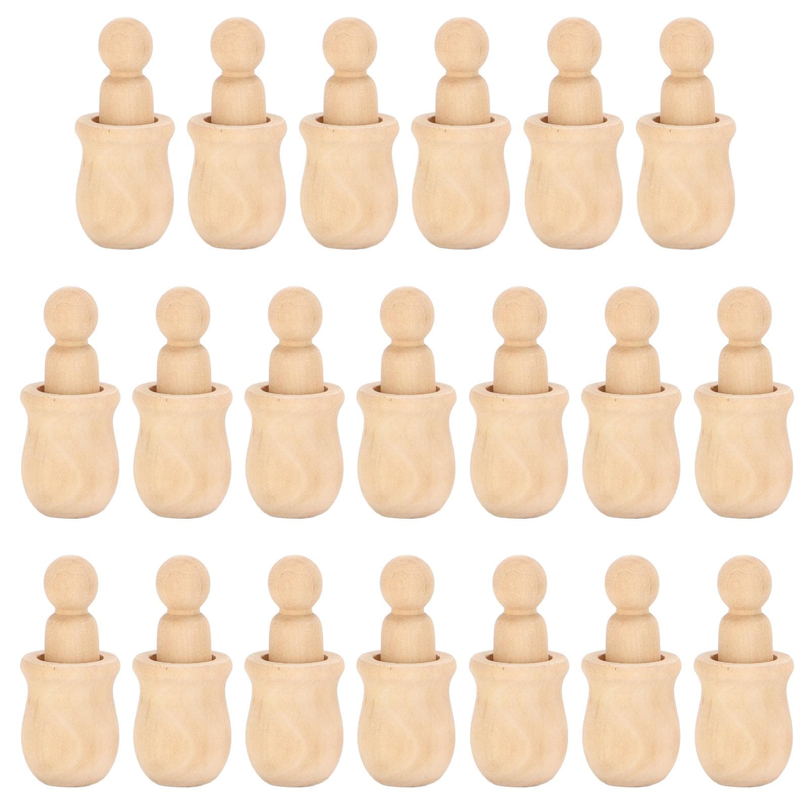 40Pcs Wooden Pegs Natural Unfinished Develop HandsOn Skills Wood Crafts for Painting Carving