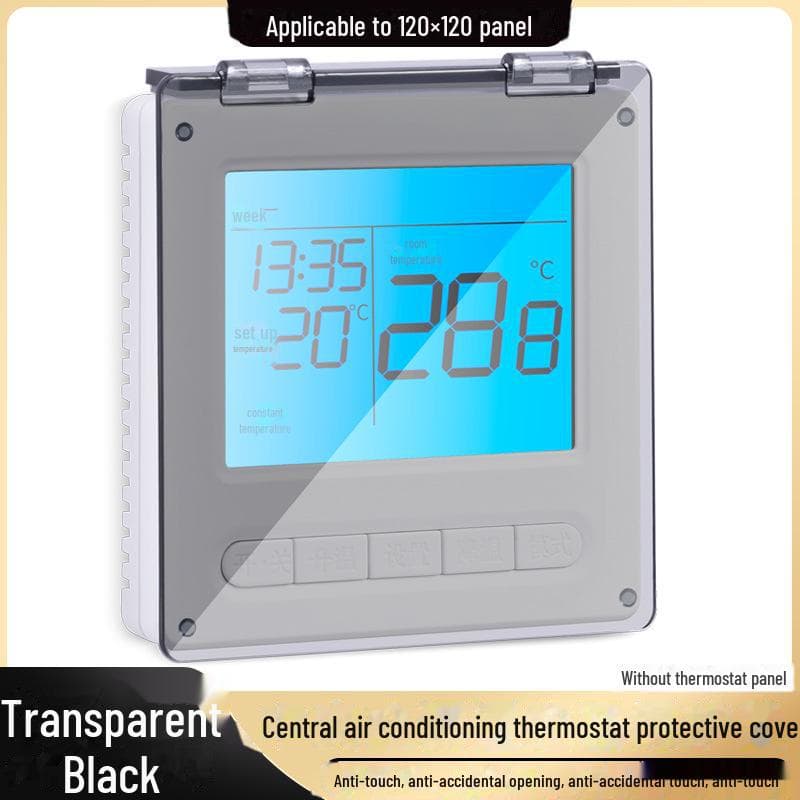 Smart Thermostat Dust & Touch Protection Cover for Central AC & Floor Heating Type 120 transparent black