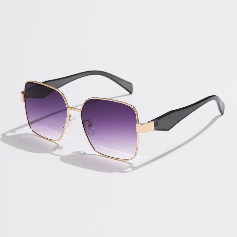 Punk Square Sunglasses Women Men Luxury Designer Metal Gradient Lens UV400 Driving Sun Glasses For Female show as picture