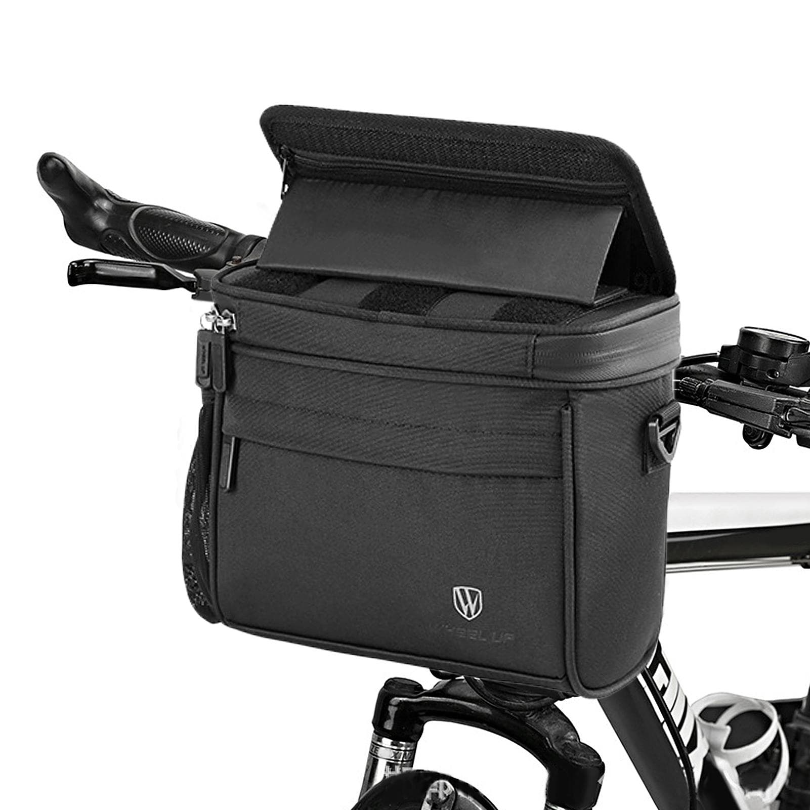 Touch Screen Bike Front Frame Bag Waterproof Bicycle Phone Bag Phone Holder EVA Handlebar Bag black