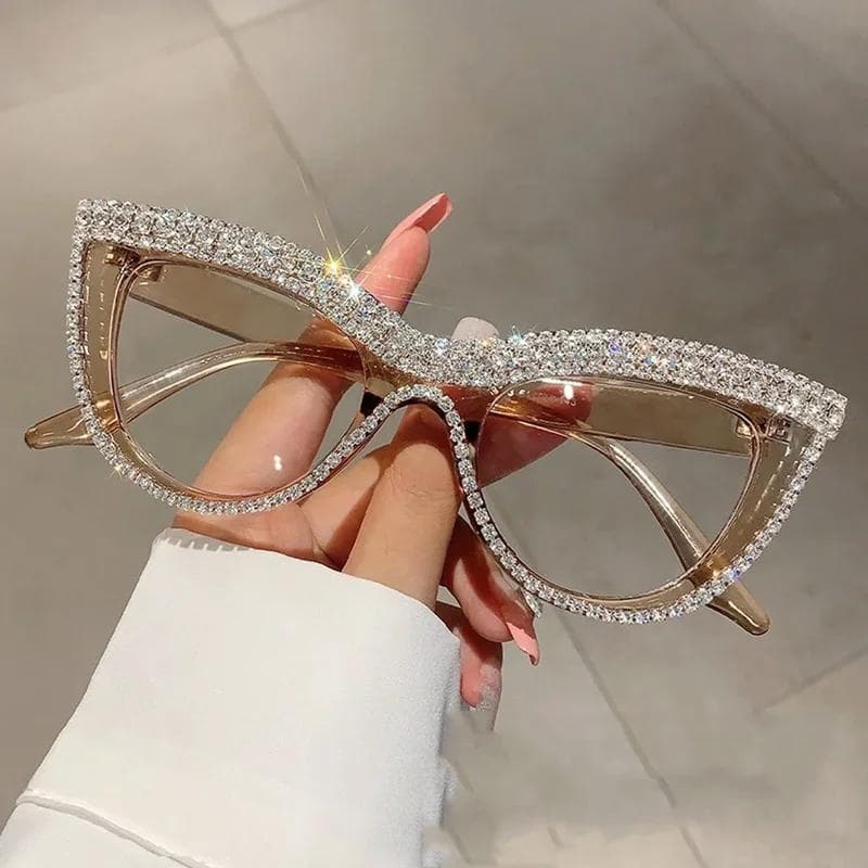 Luxurious diamond cat eye reading glasses for women stylish classic fashion eyewear with elegant design 1.5