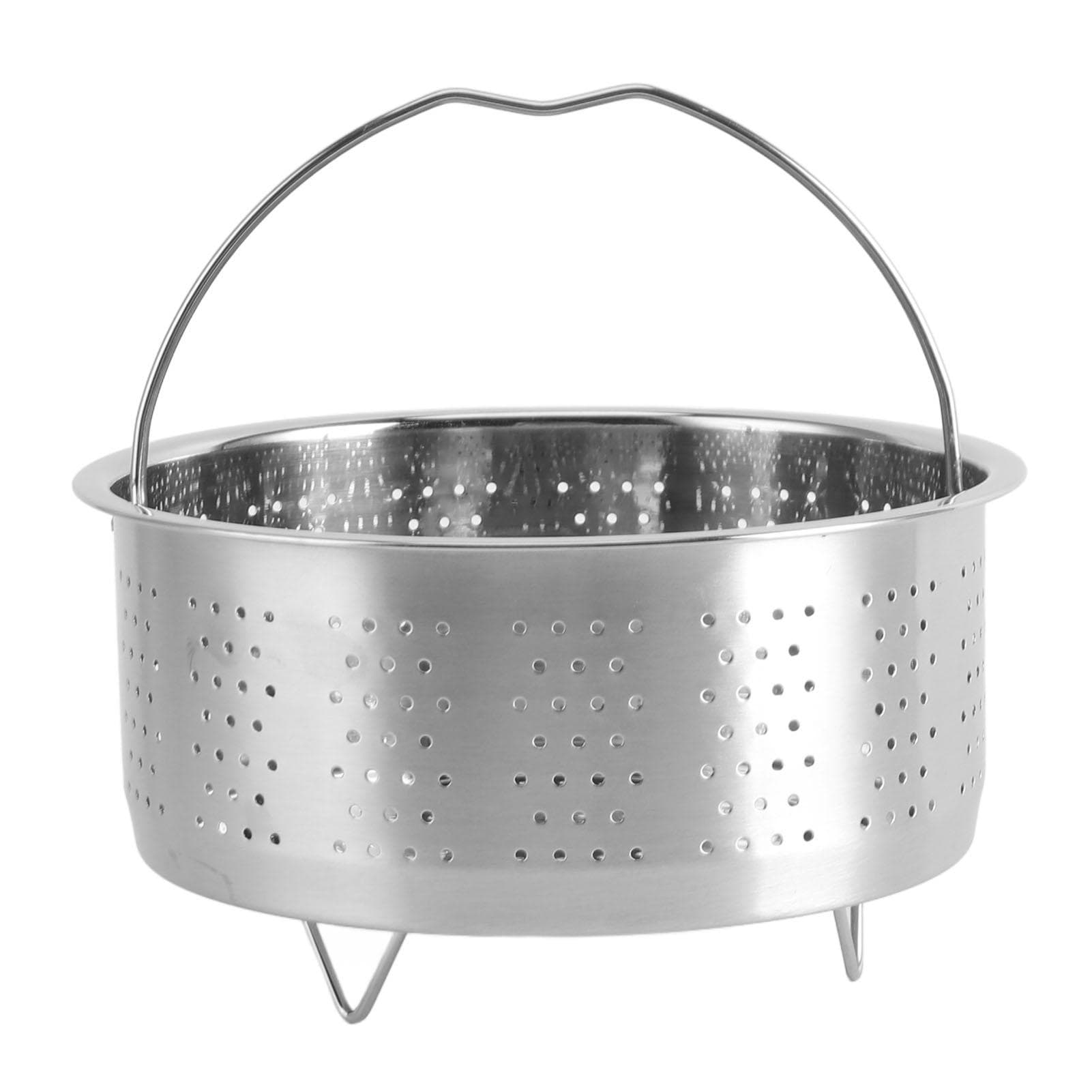 Stainless Steel Steam Basket with Handle Sugar Removal Rice Cooker Insert Steaming Rack for Food 16.5cm/6.5in