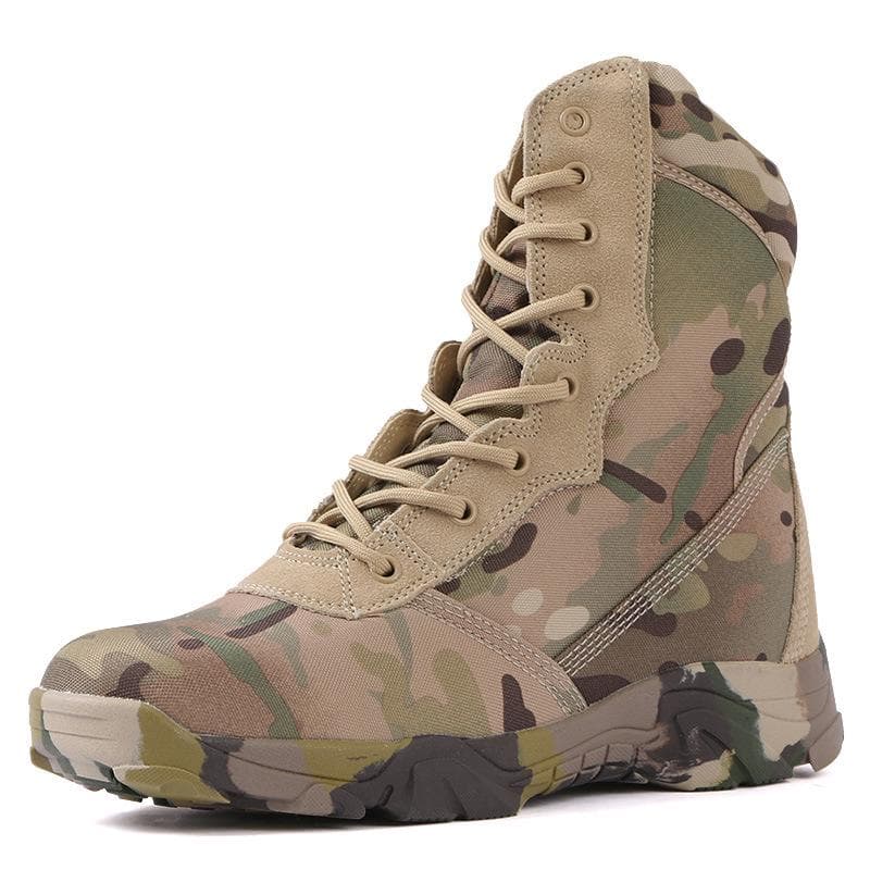Army Fan Boots Spring Non-slip Wear-resistant Camouflage Shoes Boots Tactical Boots Combat Special Forces Desert Boots Men's High-top Hiking Boots 42