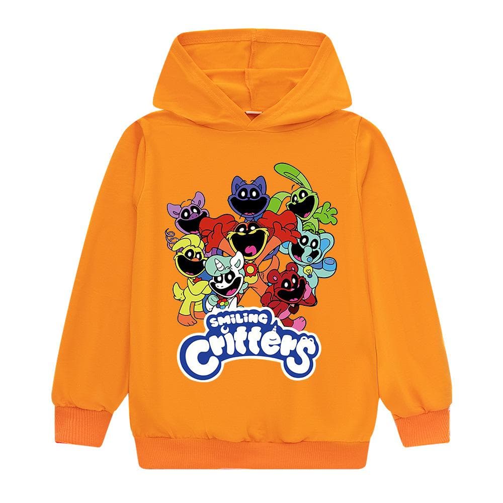 Kids 3D hoodie Smiling Critters pullover Children Sweater 110cm orange