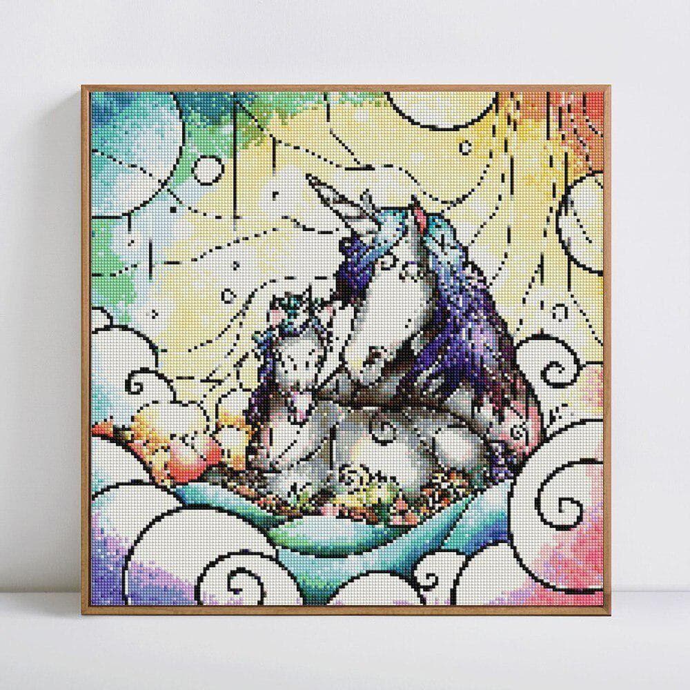 Diamond Horse Embroidery Diamond Painting Round Stones Cartoon Picture 30x30