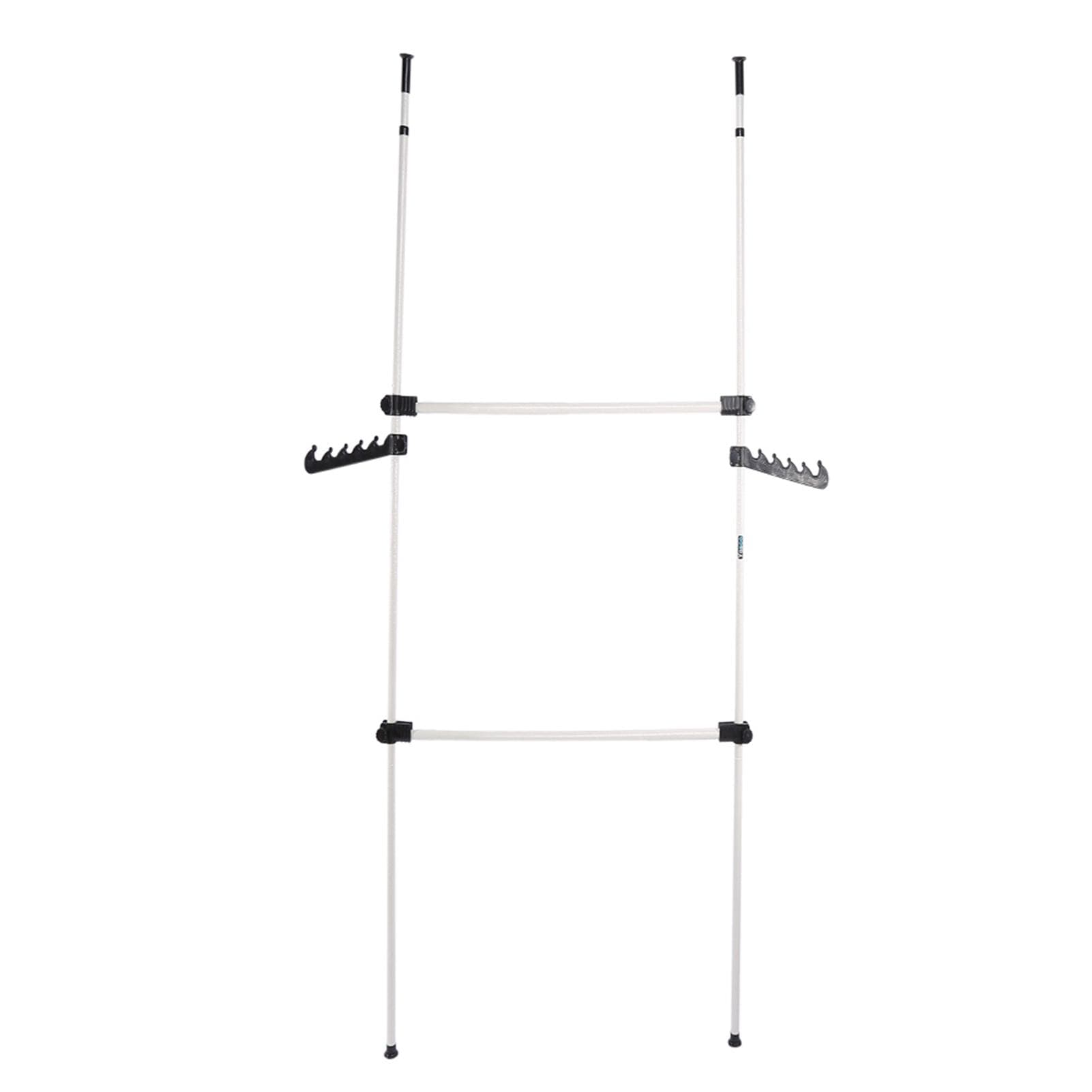 2 Poles Adjustable Home Garment Rack Clothes Hanger Simple Closet Wardrobe Bedroom New white