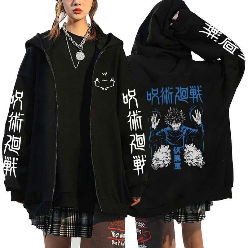 Anime Jujutsu Kaisen Fushiguro Megumi hoodies XS