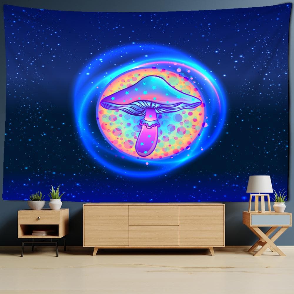 Illusory Art Mushroom Tapestry Wall Hanging Bohemian Hippie Ins TAPIZ Bedside Witchcraft Home Room Decor 95x70cm