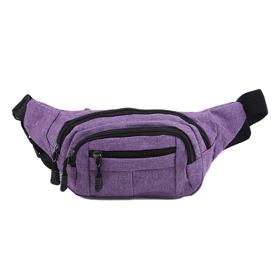 Unisex Large Capacity Wearable Sports Waist Bag purple