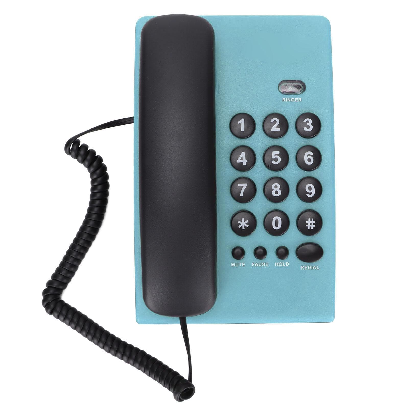KXT504 Corded Telephone Wired Landline Phone with Mute Function Double Magnetic Handset for Home blue