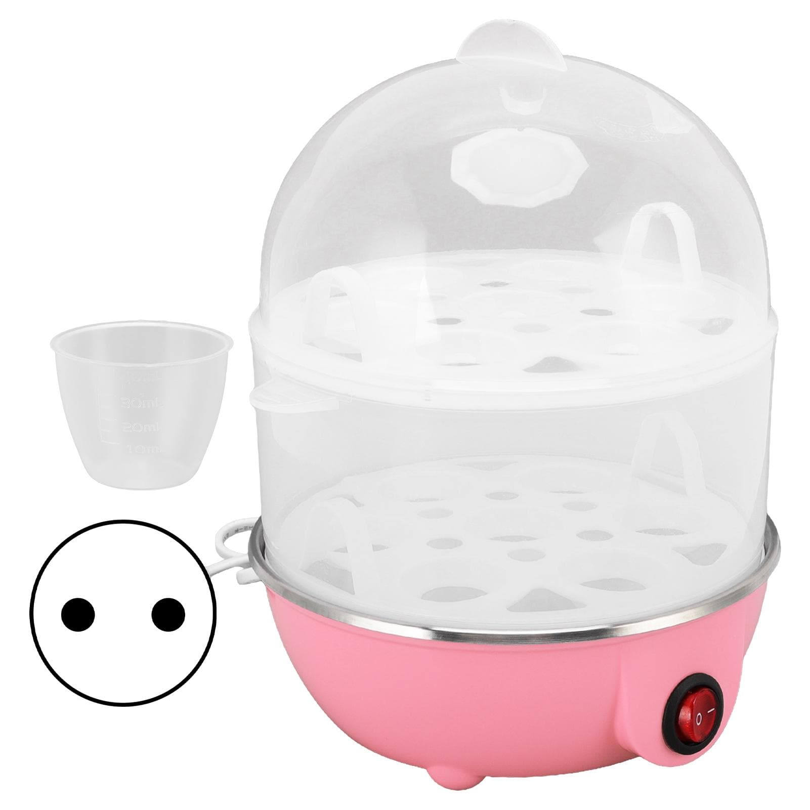 Home Egg Cooker 350W 2 Layers 14Pcs Eggs A Time Auto Power Off Safe Durable PP Egg Boiler With pink