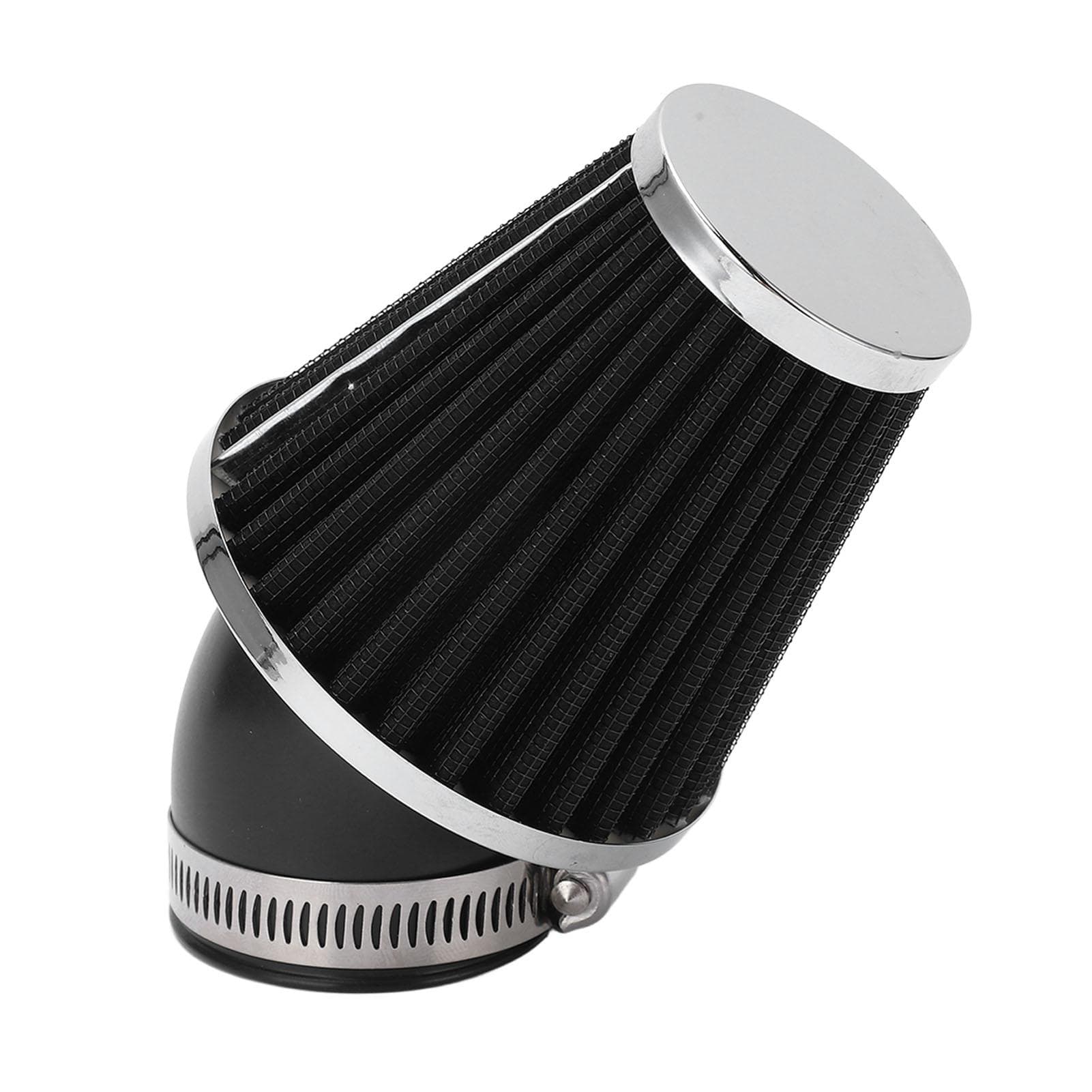 Air Filter 45 Degree Engine Bend Cone Tuning Cleaner 48mm Inner Diameter for Motorcycle ATV Pit black