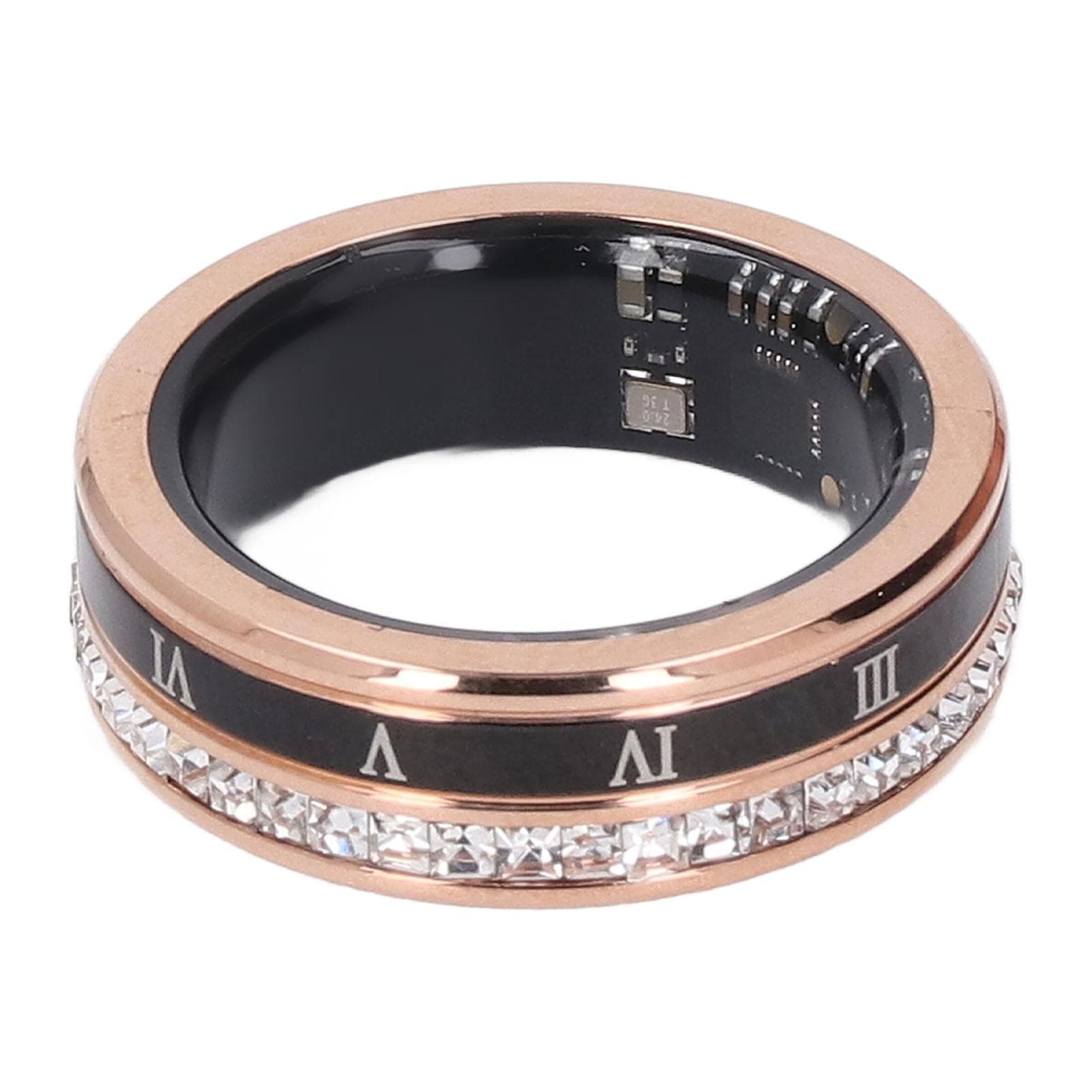Smart Ring Health Tracker Men Women Water Proof Fitness Ti Steel Roman Numerals Rotatable Wedding 8