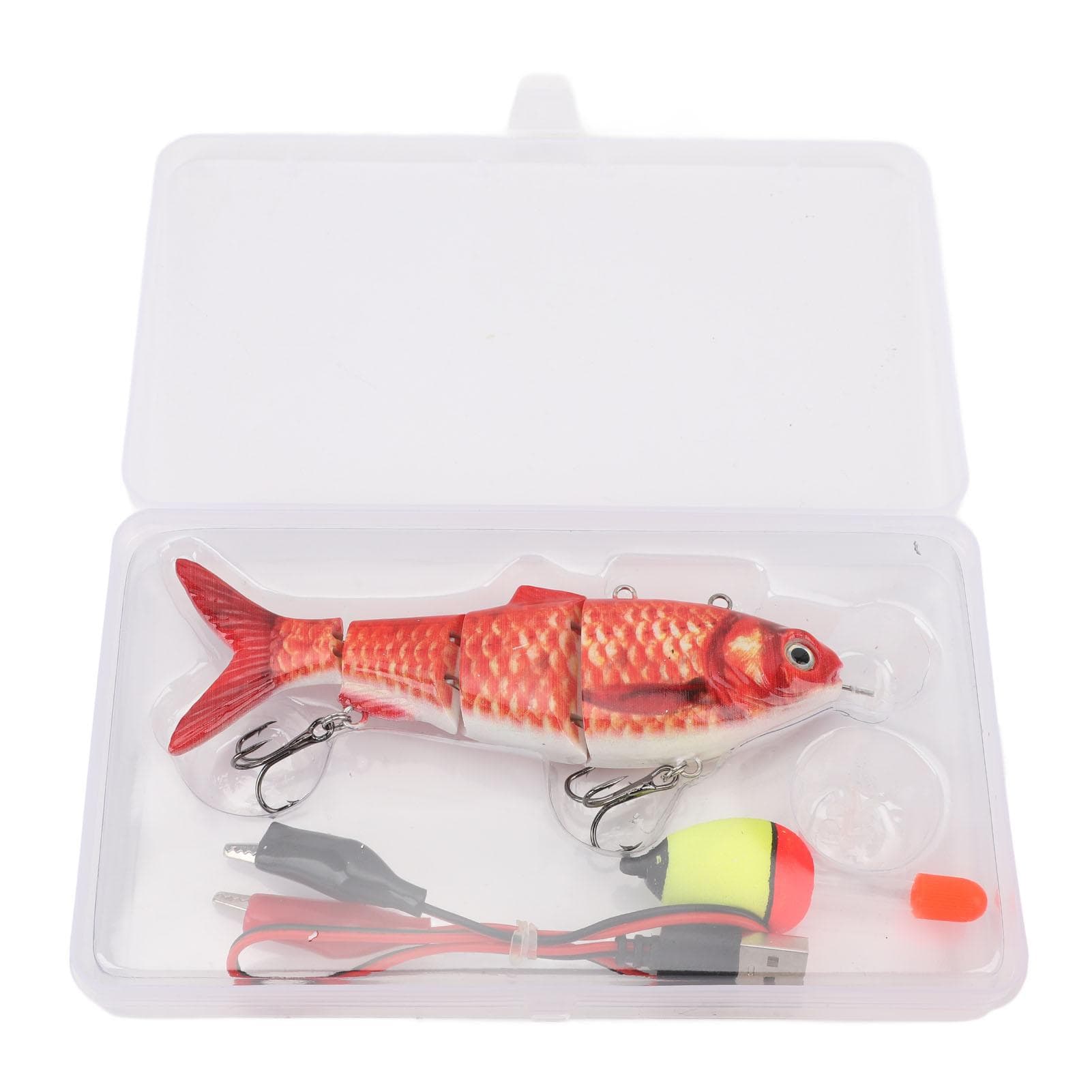 Robotic Swimming Fishing Bait Multi Jointed USB Rechargeable Electric Fishing Lure with LED Light