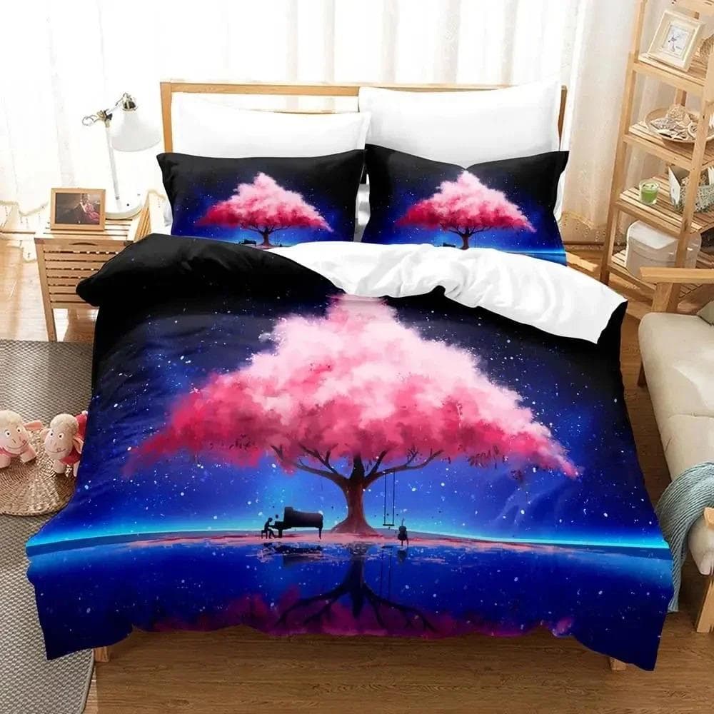 Anime Your Lie in April Bedding Set Duvet Cover Bed Set Quilt Cover Pillowcase Comforter king Queen Size Boys Adult Bedding Set 70x133cm 2pcs