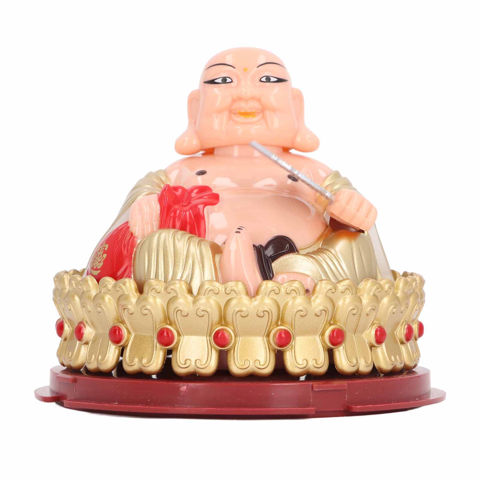 Maitreya Buddha Ornament Solar Light Sensing Nodding Rocking Fan Plastic Lucky Maitreya Buddha