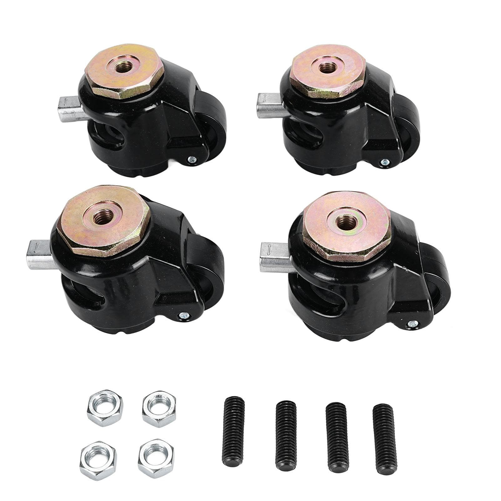 Leveling Stem Casters Aluminum Alloy Workbench Retractable Casters Heavy Duty Thread Stem Casters black
