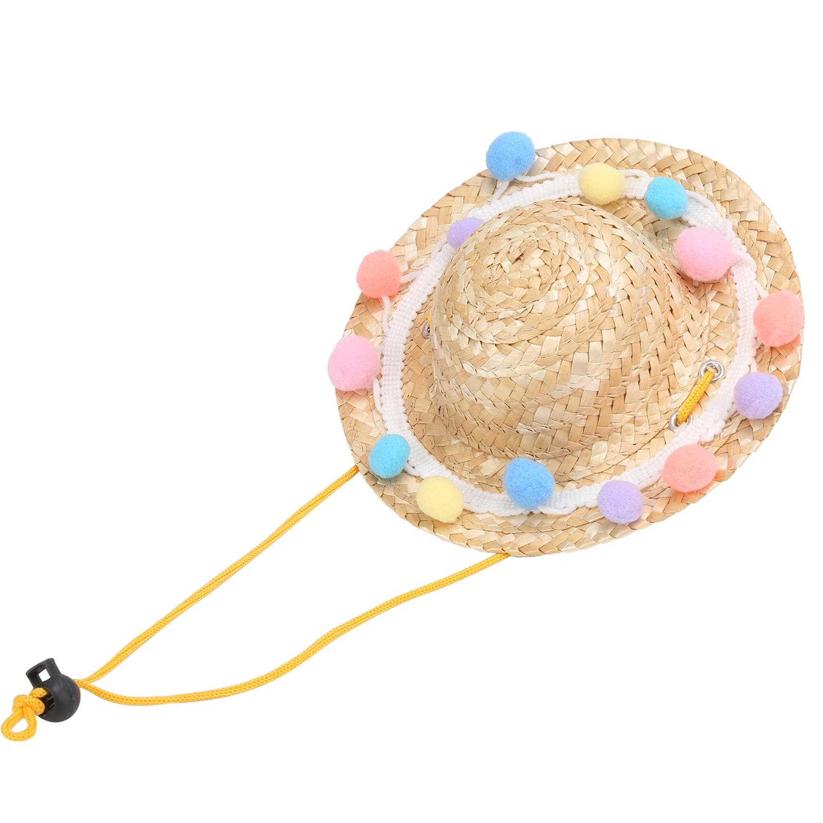 Pet Pig Outdoor Straw Hat Decoration Summer Sun Protection Cap for Small AnimalsLace M M(for 4-6.5kg)