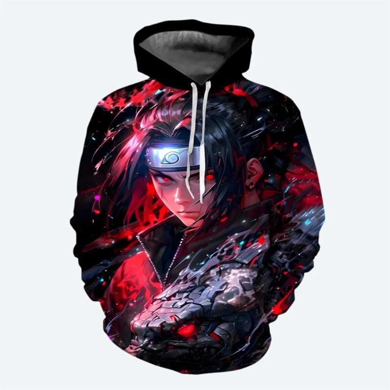 Uzumaki Naruto Boys Girls Hoodie MINISO Men's Hoodie 3D Print Fashion Pullovers Uchiha Sasuke Men's Hoodie Casual Men's Clothing S