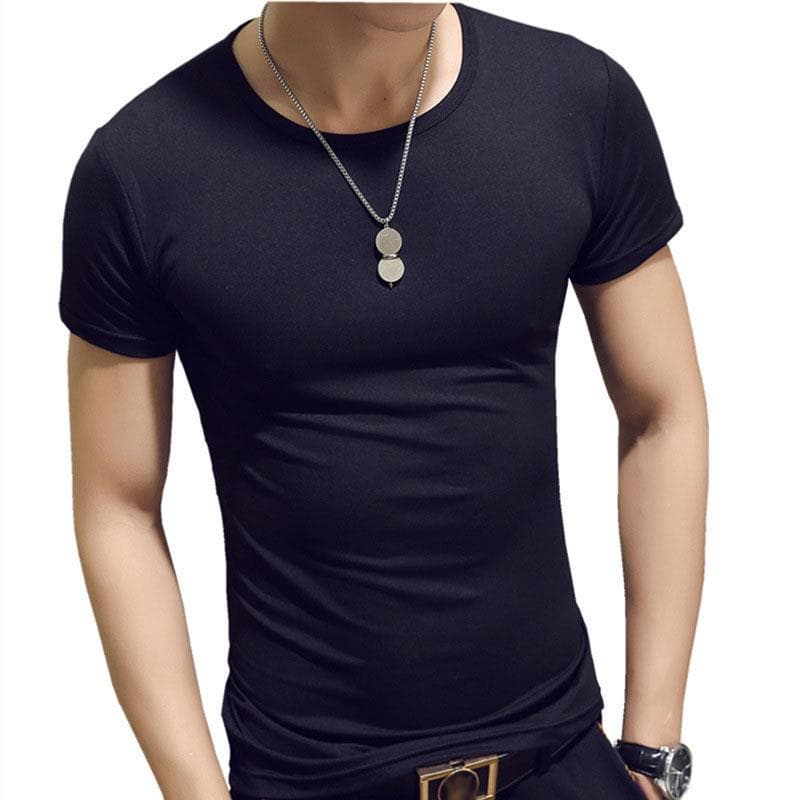Fashion Slim Men's T-shirt Soft and Comfortable Breathable Cotton Men's Shirt Fitness and Leisure L