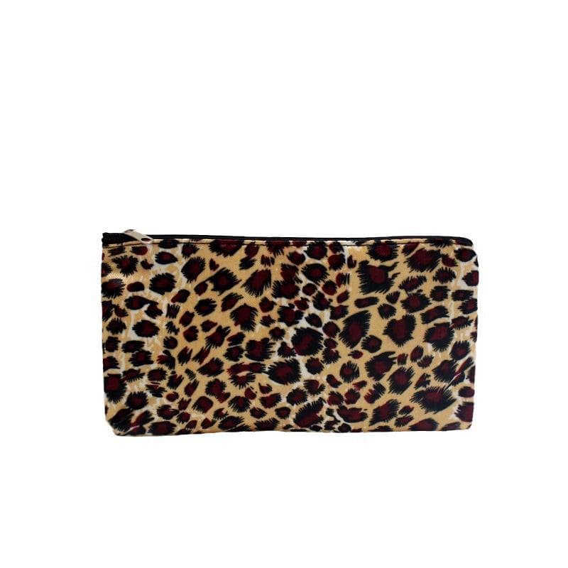 Leopard Pattern Zipper Makeup Bag Fashion Multi-Functional Bag Cosmetic Pouch Travel/Carrying Purse for Women yellow