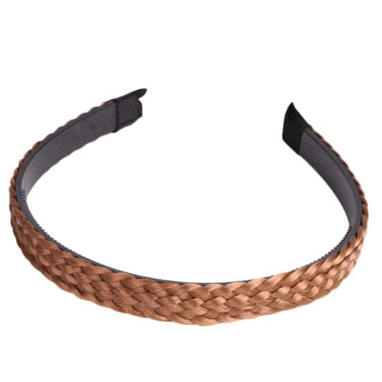 1/1.5/1.8cm Female Hair Hoop Synthetic Wig Braided Headwear Hairband Headband Seven Braid 1.5cm golden