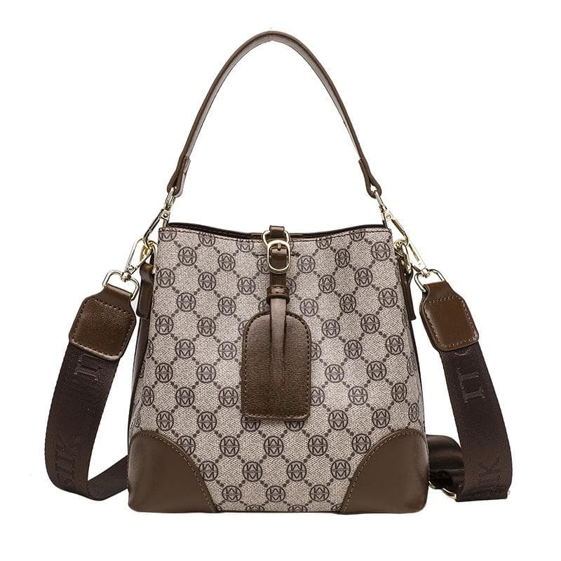 Bag Lady Mom Bag Texture Skew Straddle Bag Large Capacity Hand Bill Shoulder Bag Ladies Printed Bucket Bag
