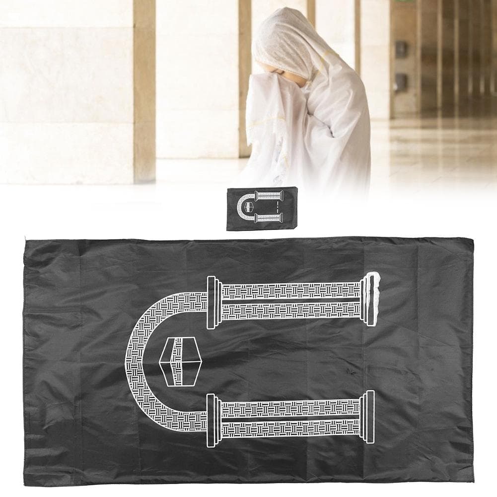 Muslim Prayer Mat Portable Rainproof Cloth Rectangle Blanket for Home Living RoomBlack black