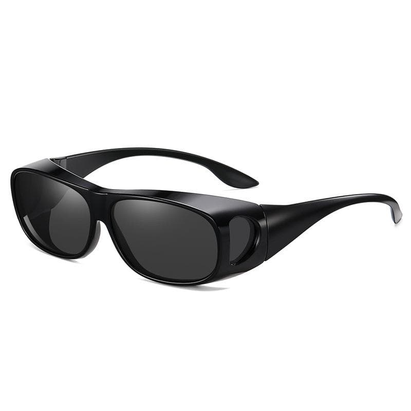 Fit Over Wrap Sunglasses Men Women Anti Glare Polarized Lens 100% UV400 Protection Driving Sport HD Night Vision Glasses as shown black