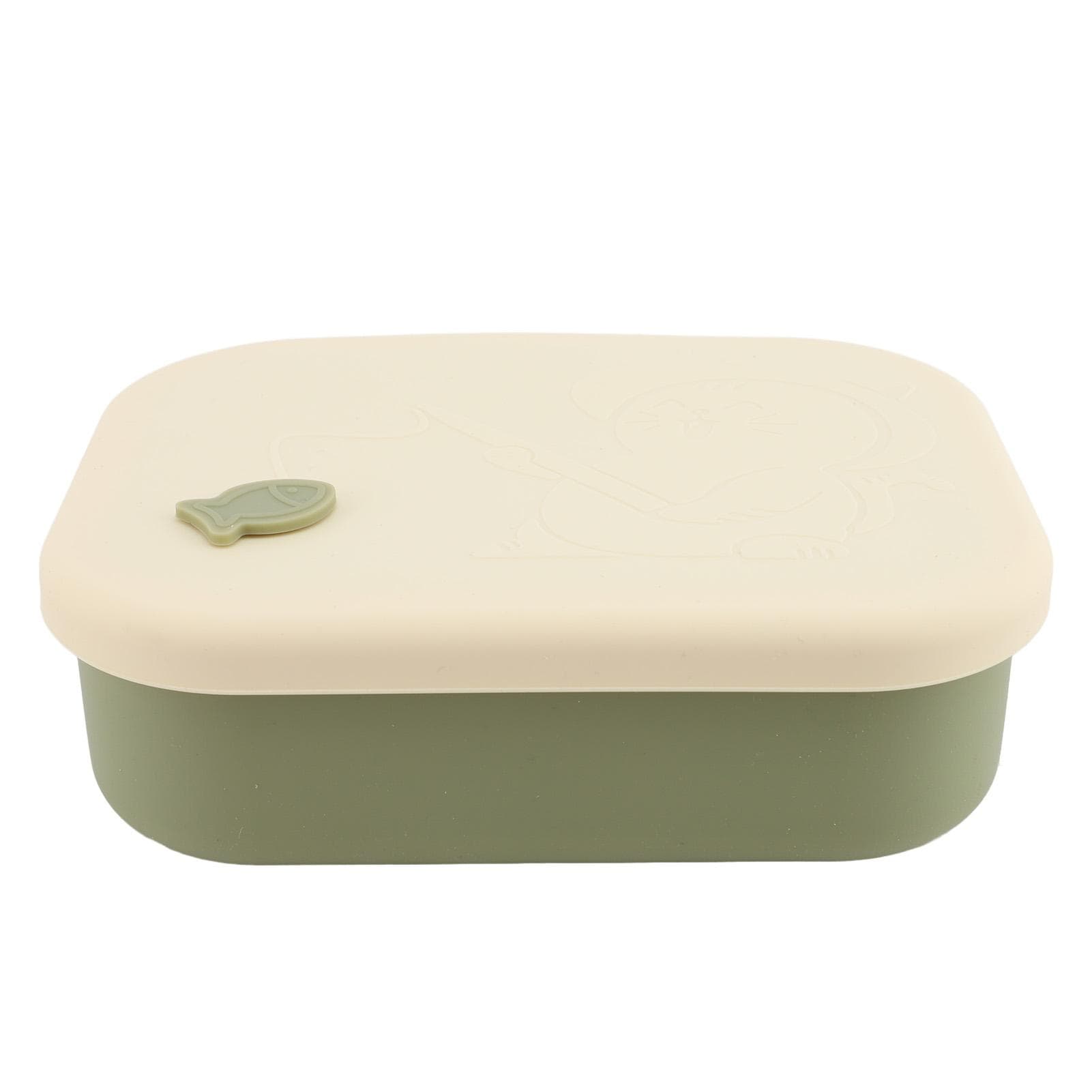 Lunch Box 3 Compartments Silicone Microwaveable Food Storage Container for Home and Office Purple Green