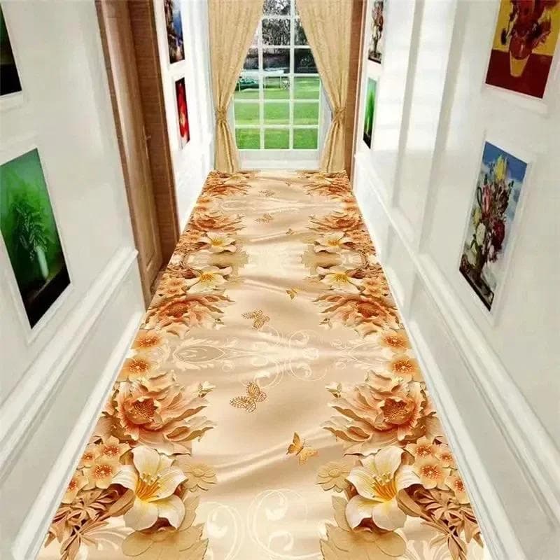 Geometric Living Room Carpet Long Corridor Hallway Rug Crystal Velvet Anti-slip Indoor Doormat Balcony Bedroom Kitchen Area Rug 40x60cm